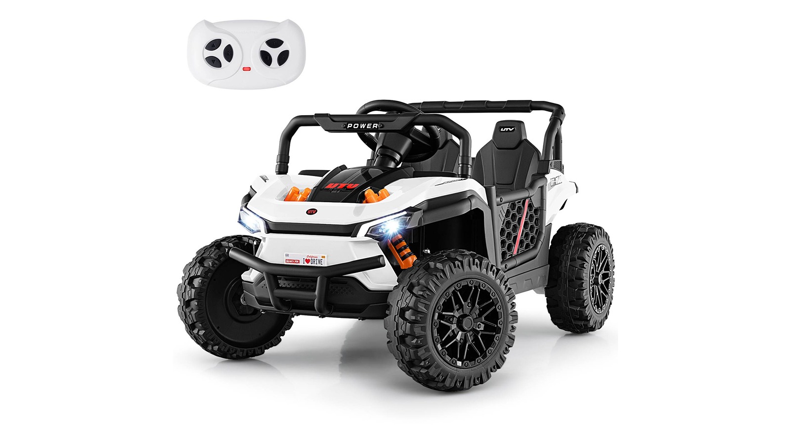 Costway 12V Battery Powered Remote Ride-on Toy Car - White