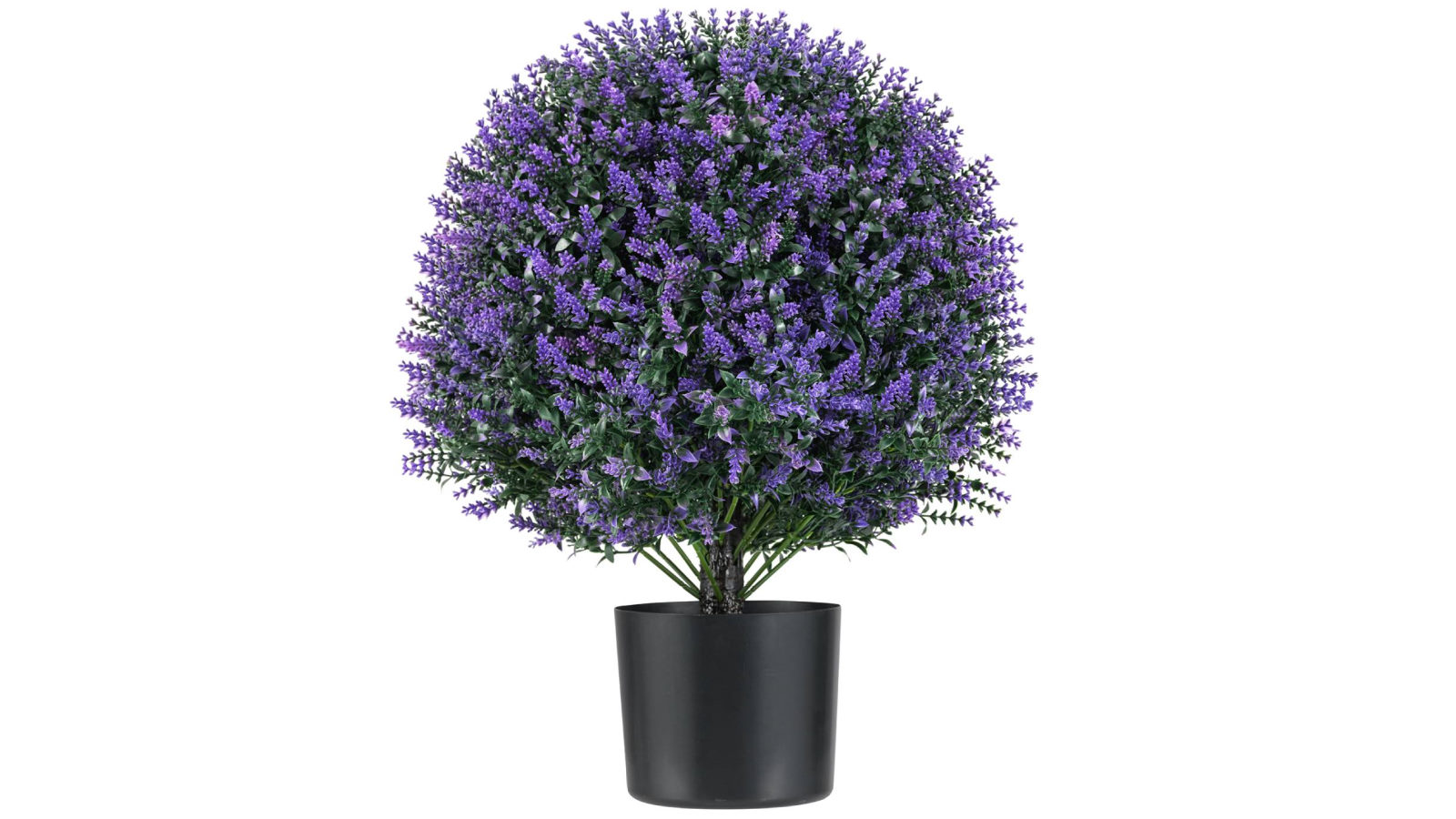 Costway 2 Pack Artificial Lavender Topiary Ball Tree Faux Shrub Bushes with Flowers Potted Fake Decorative Plant