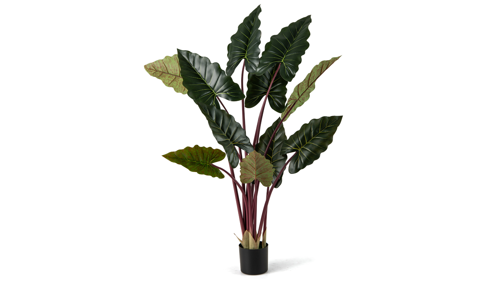 Costway 160cm Artificial Potted Rainbow Taro Tree with 11 Faux Leaves
