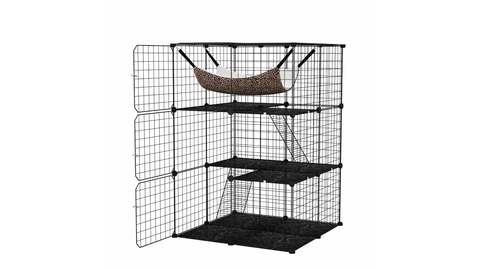 Costway 3-Tier Cat Condo Black House - 107cm