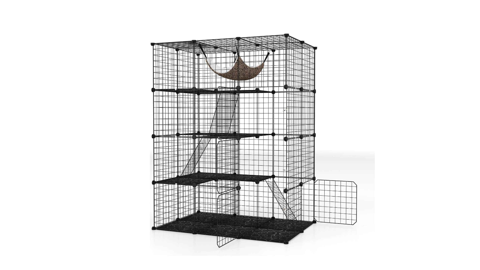 Costway 4-Tier Cat Condo Black House - 142cm