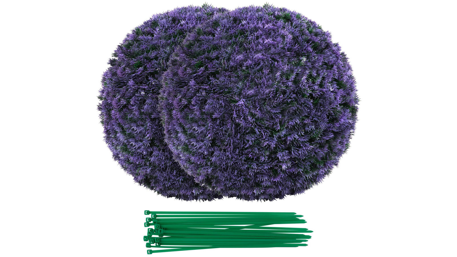 Costway 2 Piece 38cm Artificial Topiary Ball Faux Lavender Decorative Ball Plant