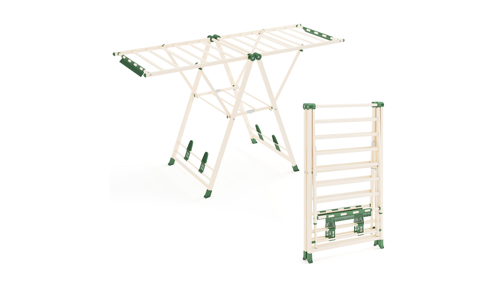 Costway Clothes Drying Rack with 18 Rails - Beige