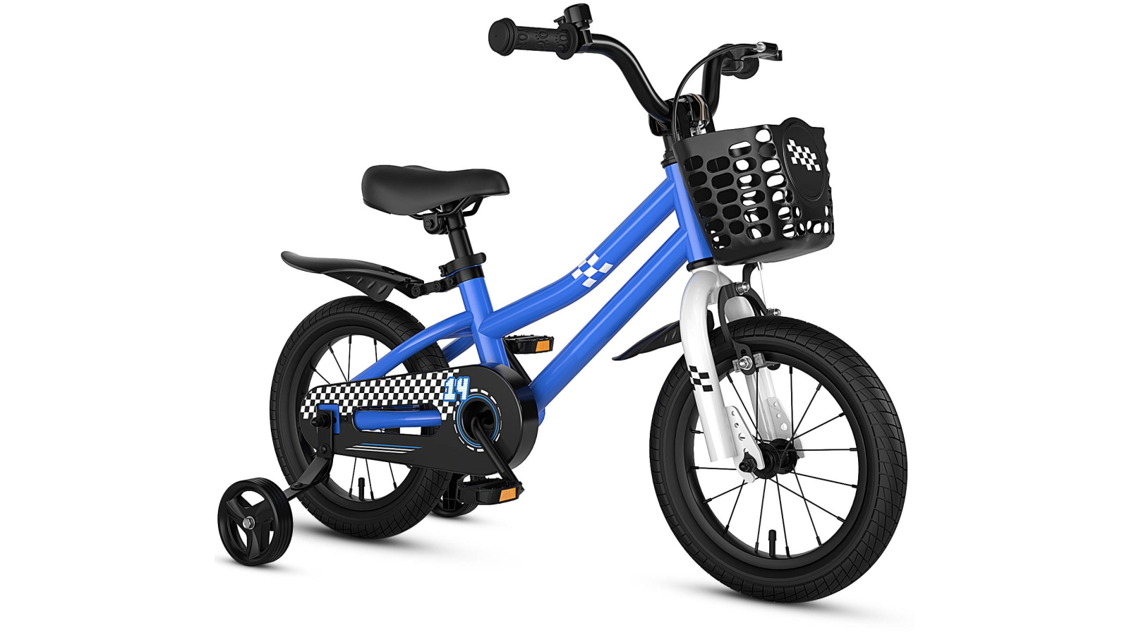 Costway Kids Balance Bike with Adjustable Handlebar and Saddle/Basket - Blue