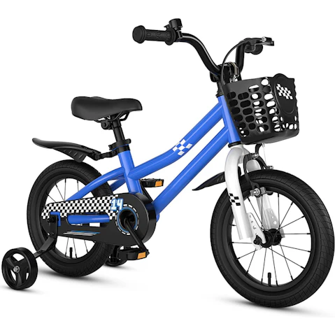 Costway Kids Balance Bike with Adjustable Handlebar and Saddle/Basket - Blue