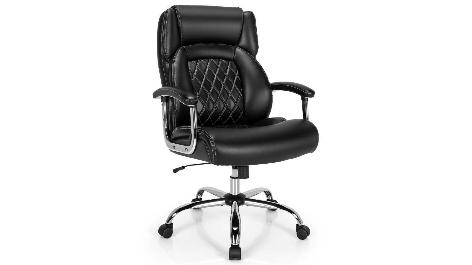 Costway Adjustable Recliner Swivel Office Chair - Black