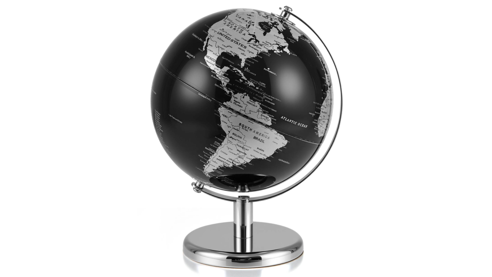 Costway 20cm Metallic Black Rotating Earth Globe with Metal Stand