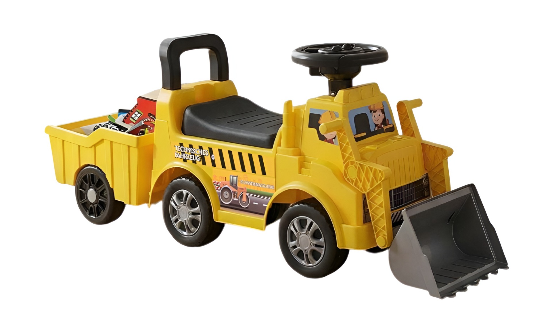 Costway 2-in-1 Ride-On Electric Digging Bulldozer Car with Music Pretend Play Toy
