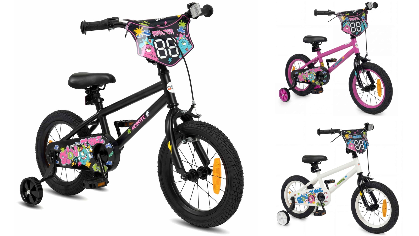 Costway Kids Bike with Training Wheels, Handbrake, Coaster Brake and Reflectors