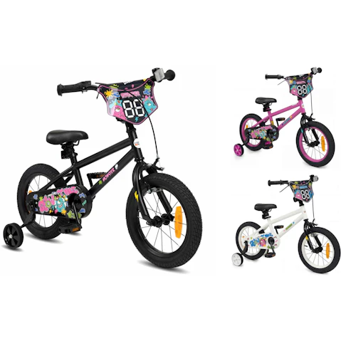 Costway Kids Bike with Training Wheels, Handbrake, Coaster Brake and Reflectors