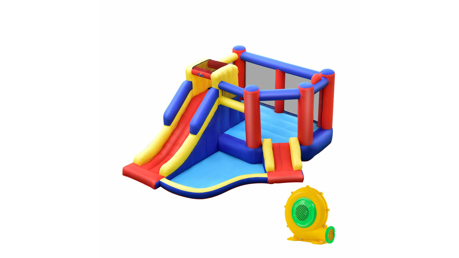 Costway Bouncy Giant Inflatable Castle with Slide, Pool and Carry Bag 