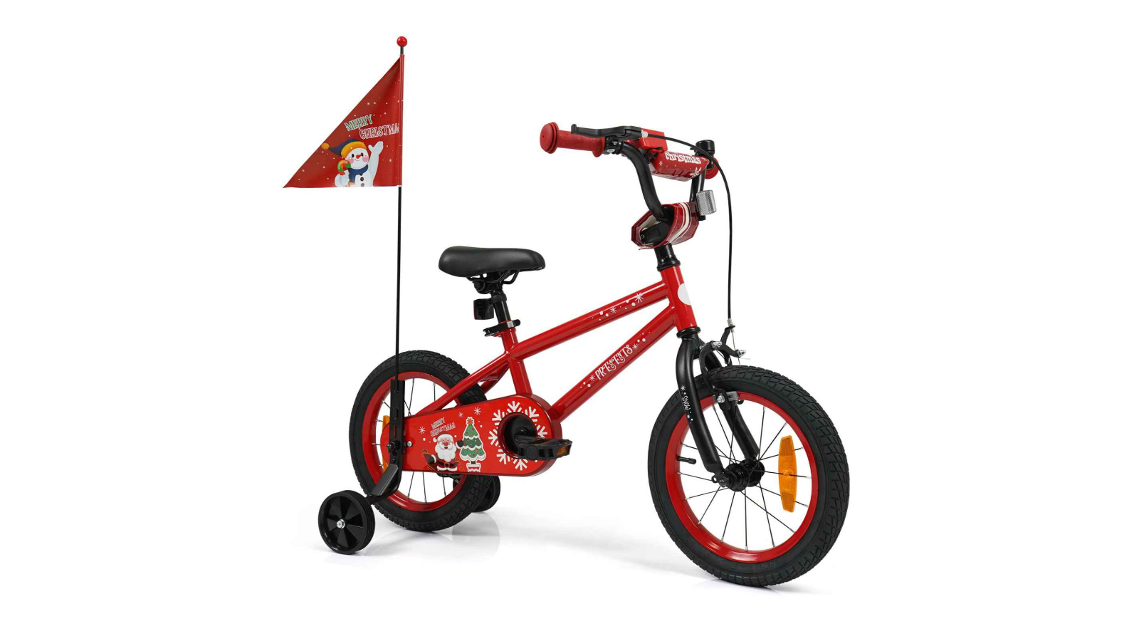 Costway Red Training Bicycle with Music Flag - 35cm