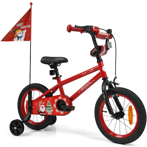 Costway Red Training Bicycle with Music Flag