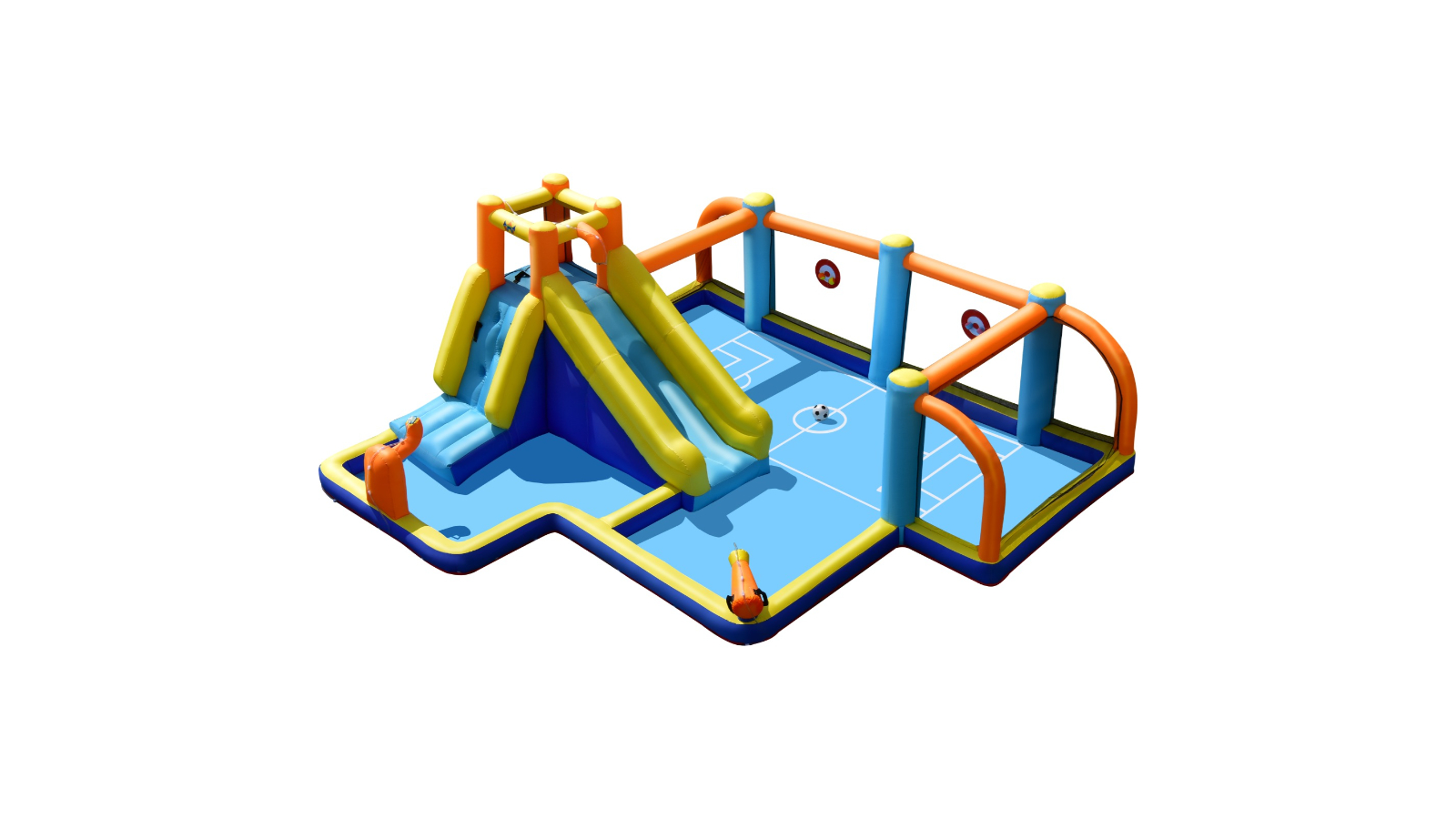 Costway Inflatable Water Slide Soccer Bounce House with Splash Pool