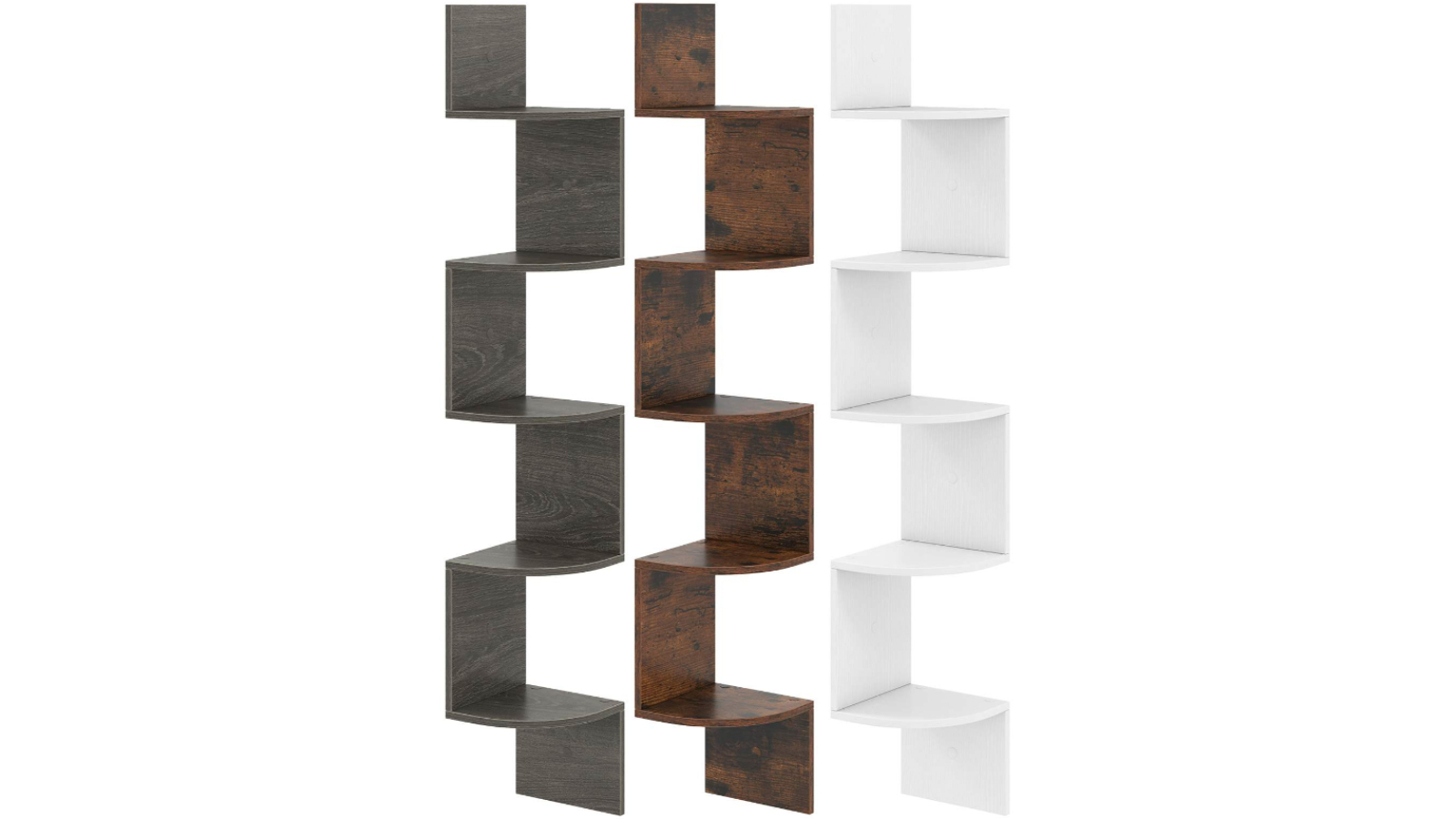 Costway 5-Tier Corner Shelf Floating Bookshelf Wall Mounted Storage Rack
