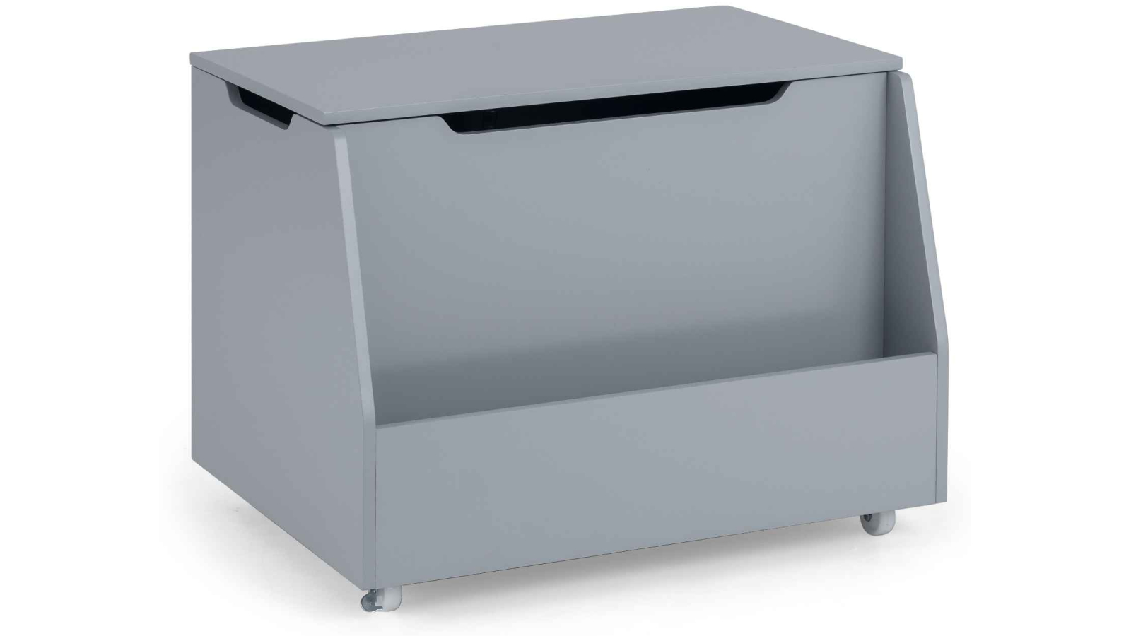 Costway Grey Wooden Mobile Toy Storage Organiser Closet with Bookshelf and Lockable Wheels