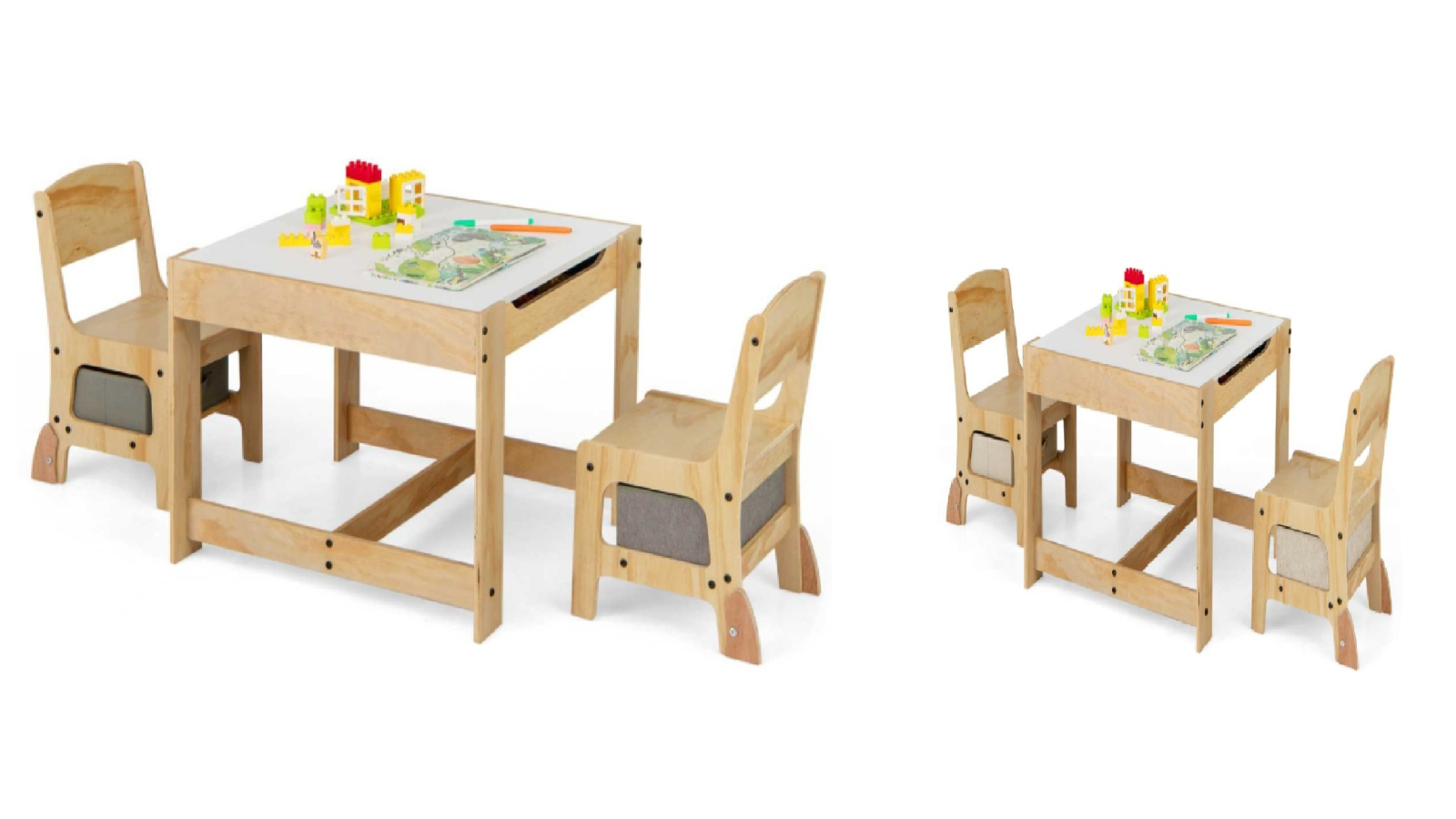Costway 3-in-1 Kids Activity Table and Chair Set with Removable Tabletop