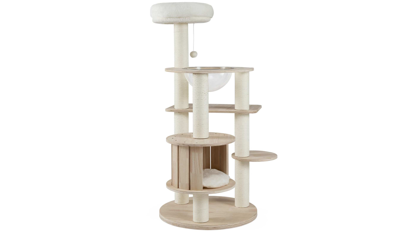 Costway Natural Wood Cat Tree Scratching Post