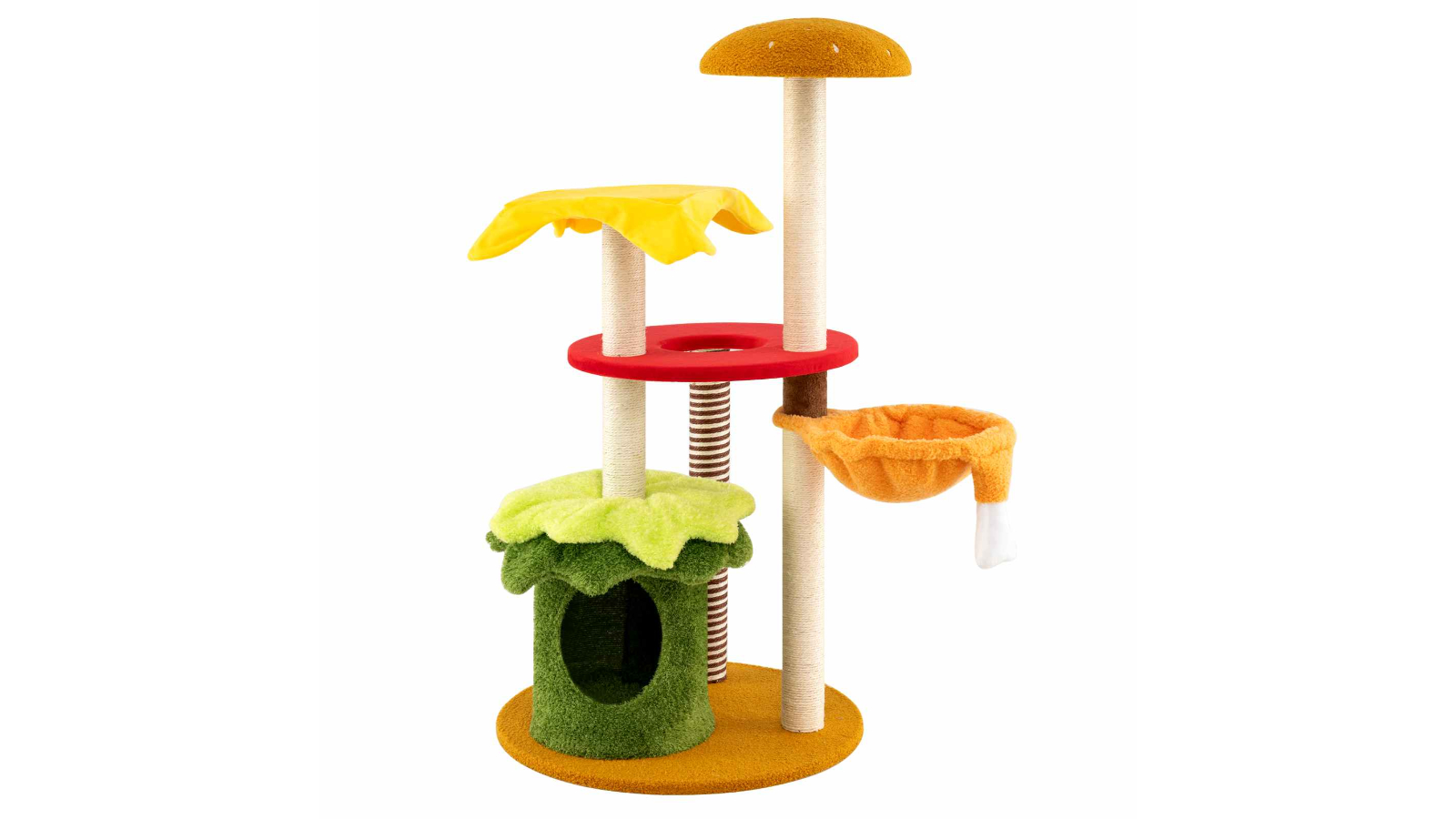 Costway Hamburger-Theme Cat Tree/House Scratcher with Basket Bed