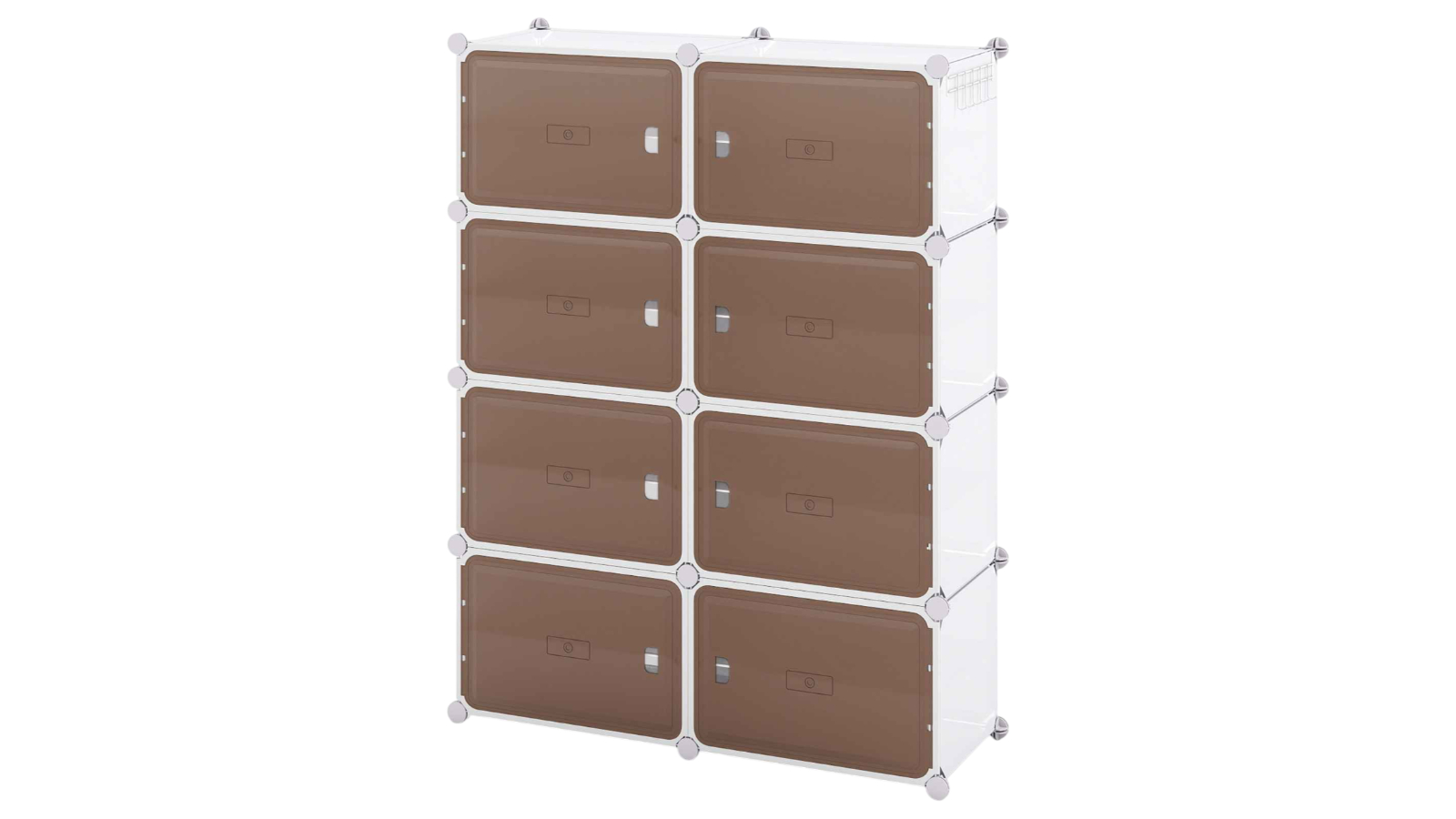 Costway 32 Pair Capacity 8-Tier Shoe Rack Storage Cabinet with Removable Hook