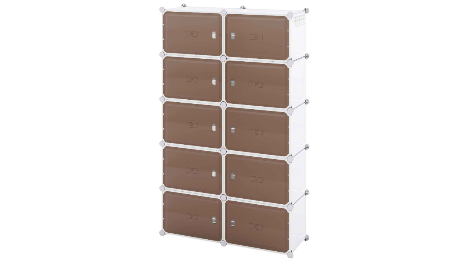Costway 40 Pair Capacity 10-Tier Shoe Rack Storage Cabinet with Removable Hook