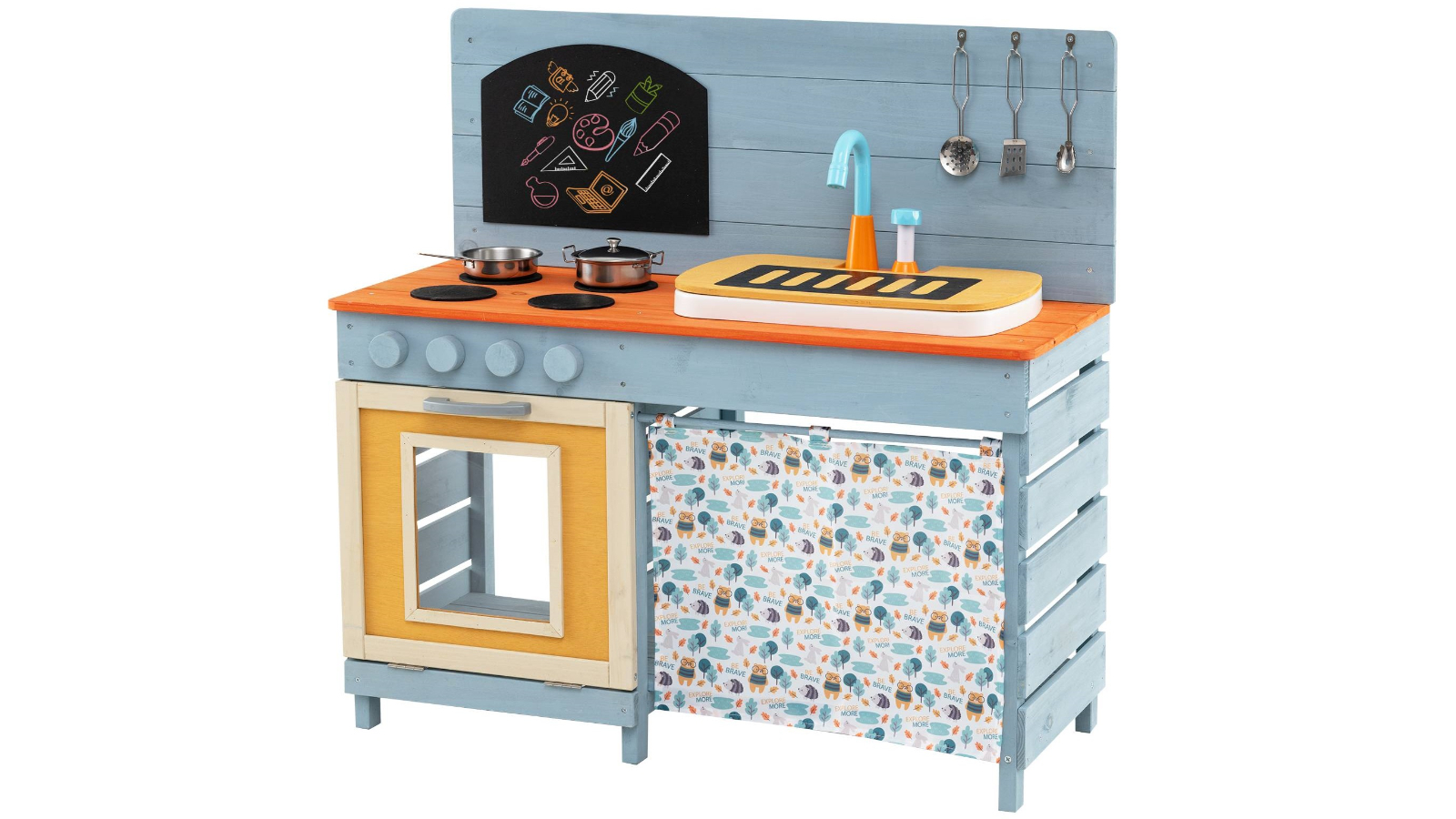 Costway Kids Wood Mud Kitchen Playset