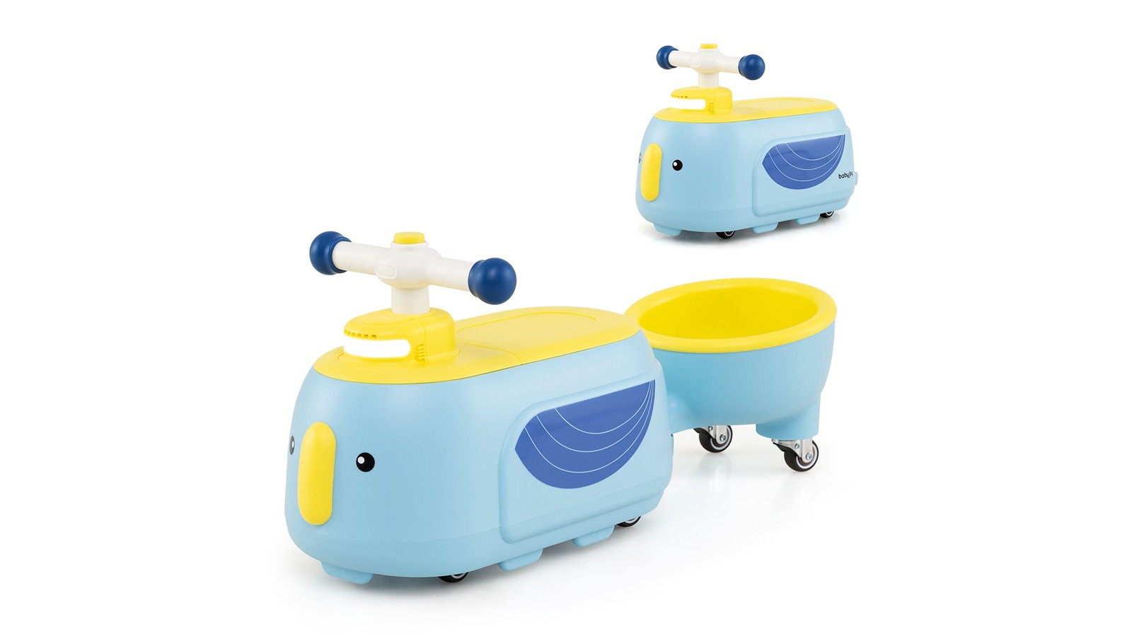 Costway Foot-to-Floor Sliding Penguin Ride-on Car - Blue