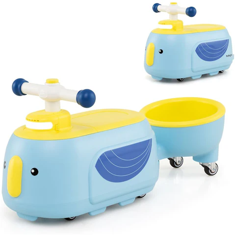 Costway Foot-to-Floor Sliding Penguin Ride-on Car - Blue