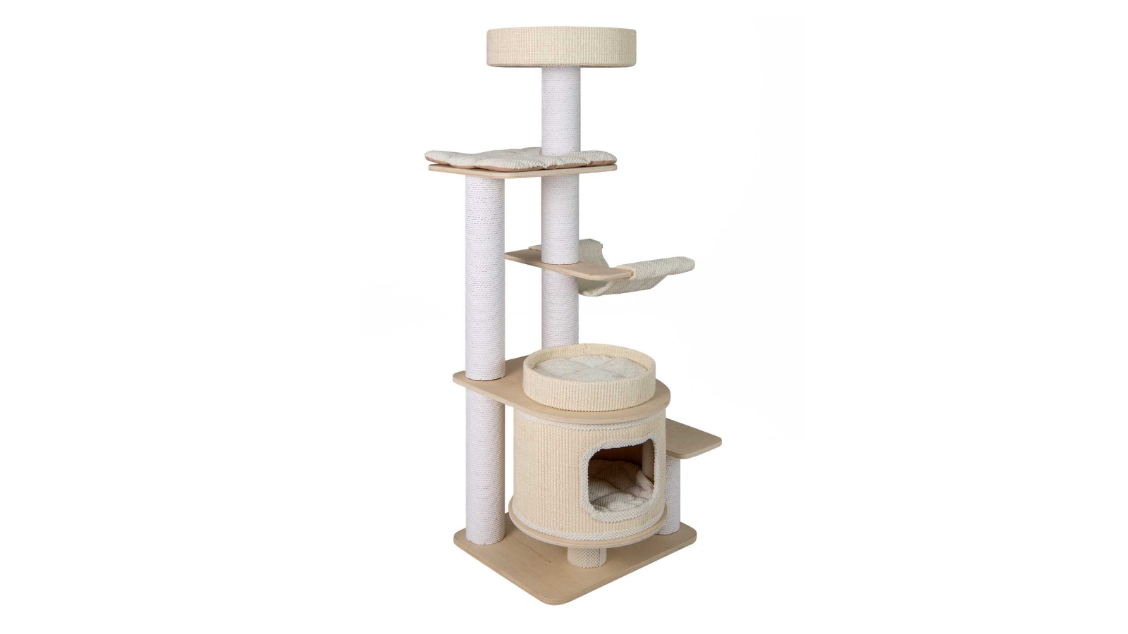 Costway 151cm Modern Scratching Post Kitty House - White