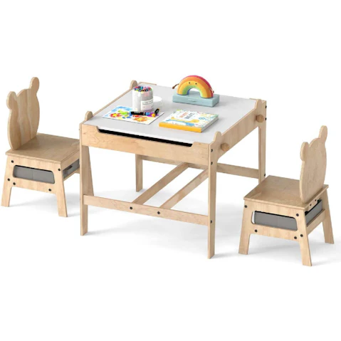 Costway 4-in-1 Kids Table and Chairs Set - 52cm