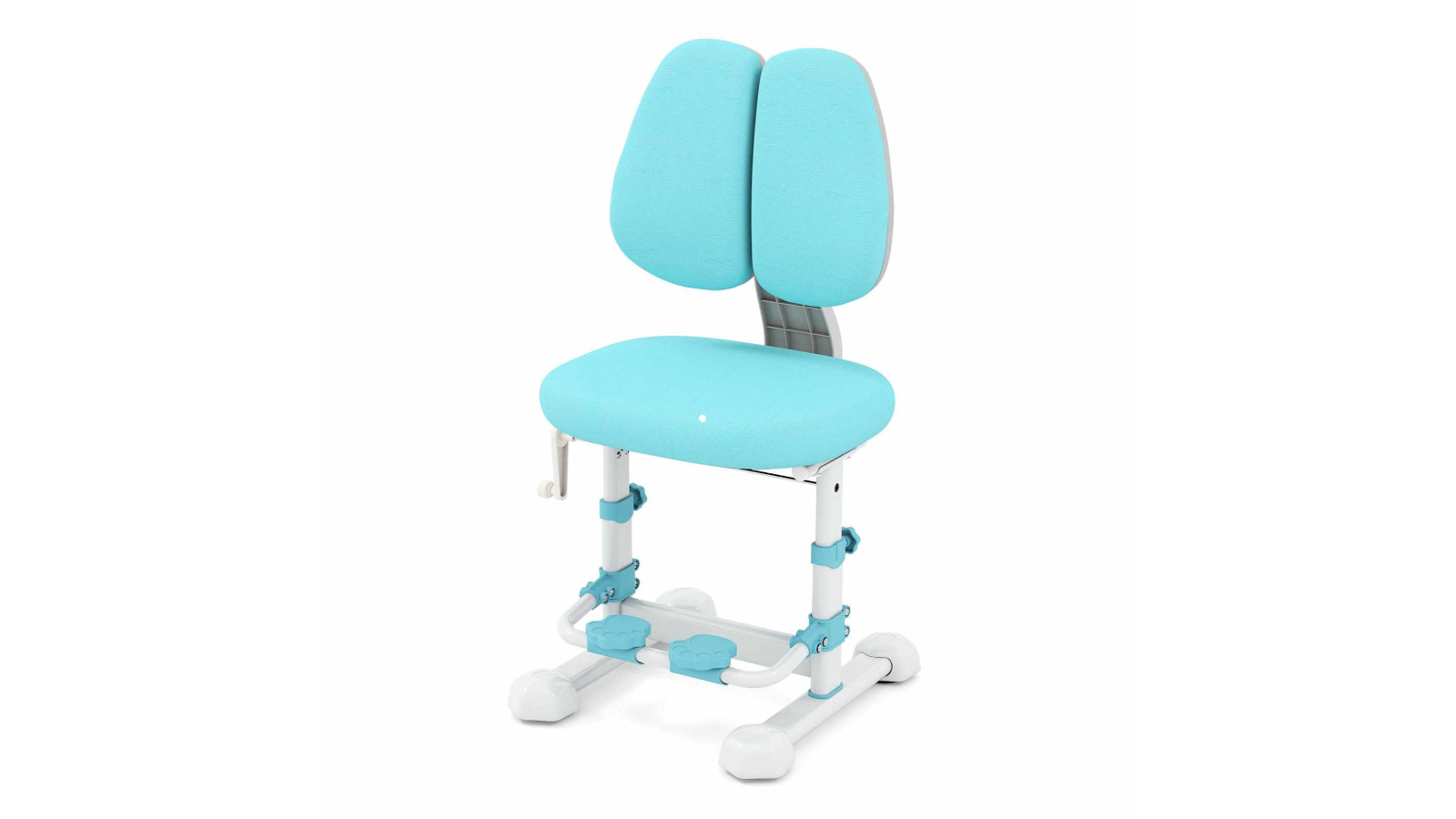 Costway Ergonomic Armless Study Office Chair with Double Backrest, Footrest - Blue