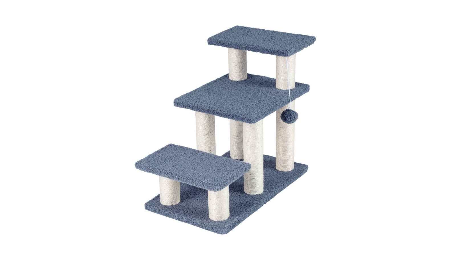 Costway 2-in-1 Sisal Cat Stair Scratcher with 3-Large Platform Step