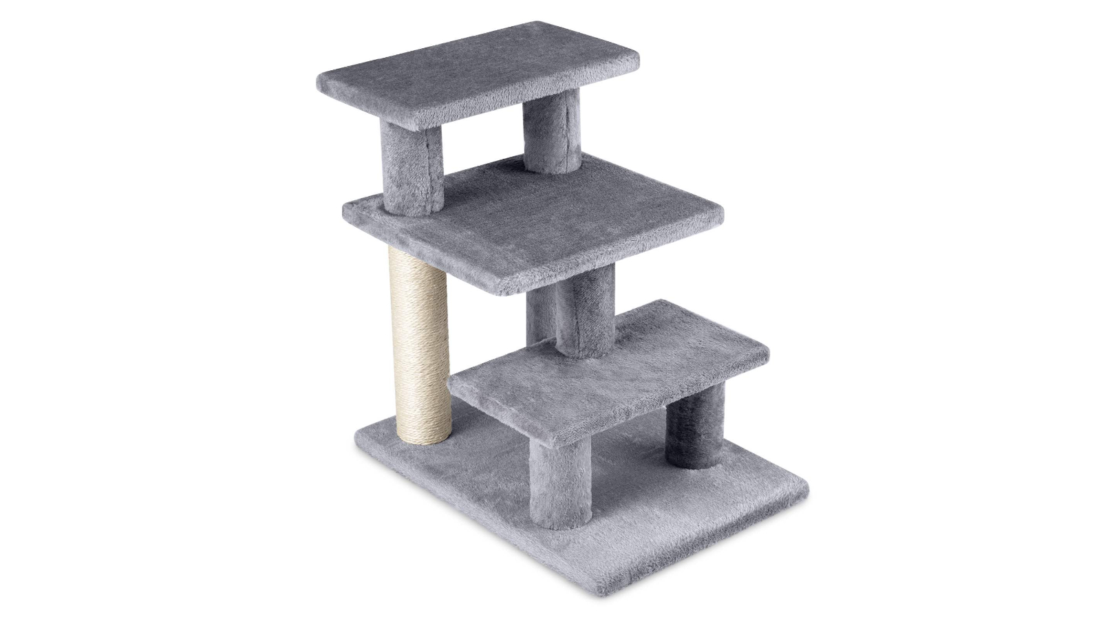 Costway 2-in-1 Sisal Cat Stair/Tower Scratcher with 3-Large Platform Step