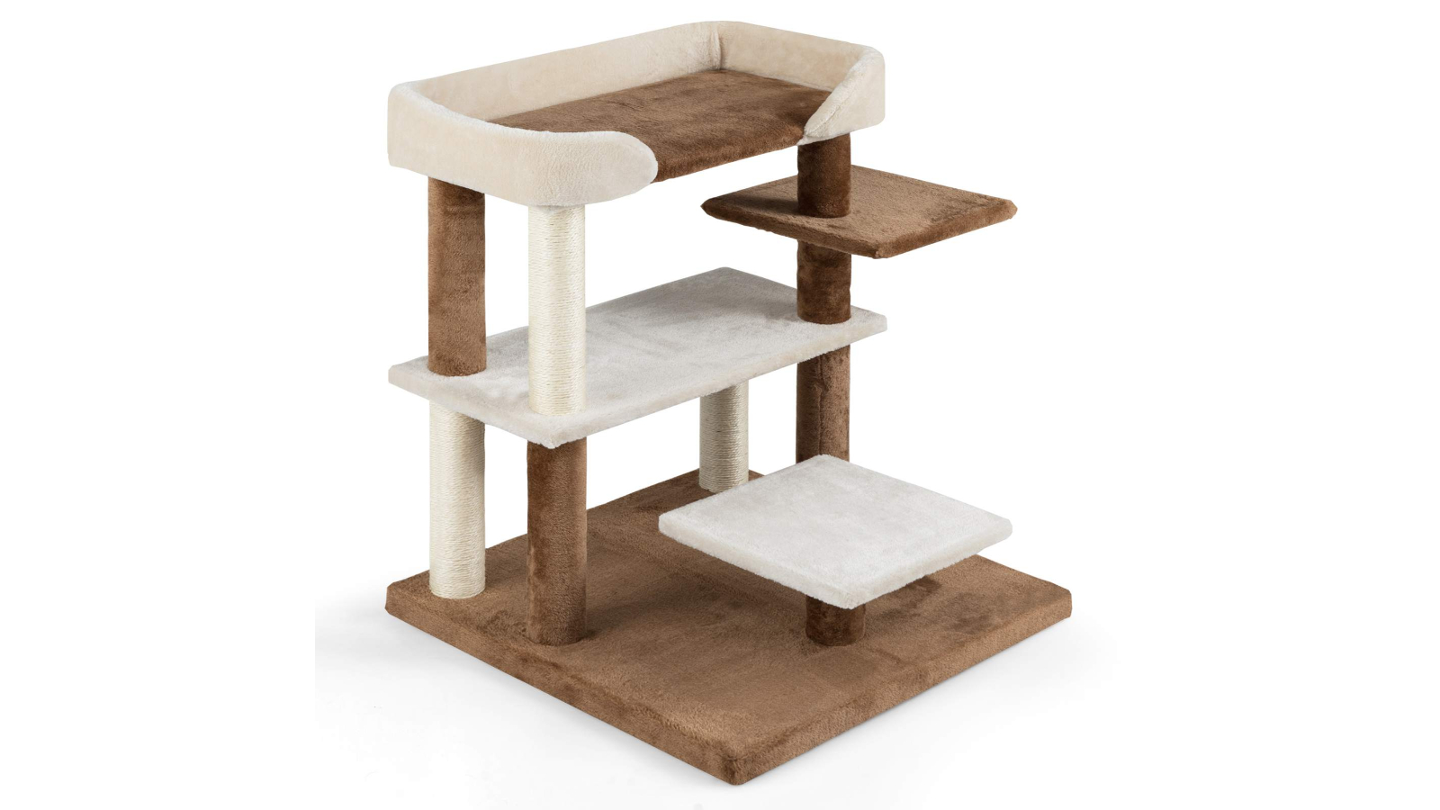 Costway 2-in-1 Sisal Cat Stair Scratcher with 4-Large Platform Step