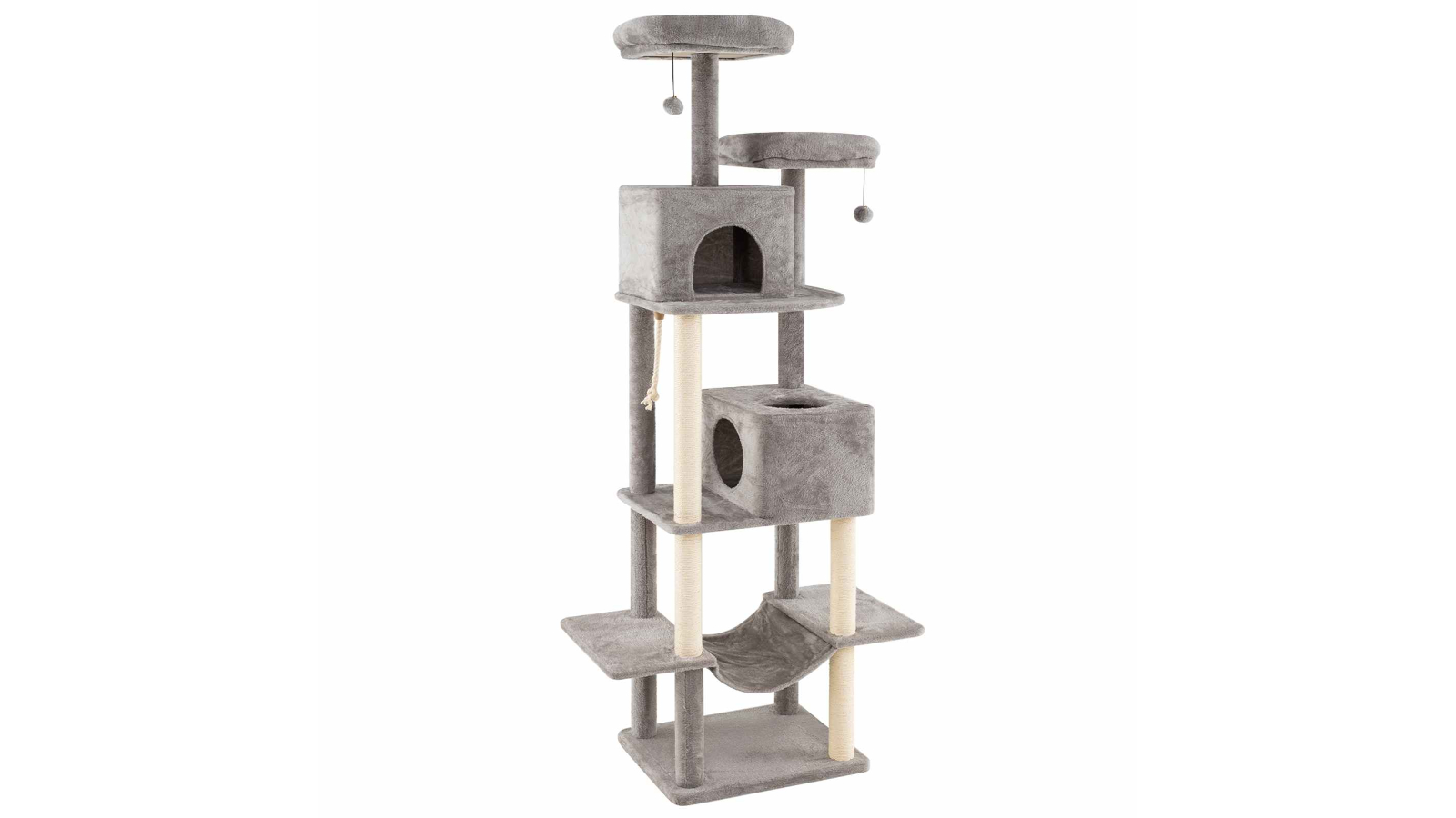 Costway 2metre Cat Tree with Condos Soft Plush Perches Sisal Scratching Post
