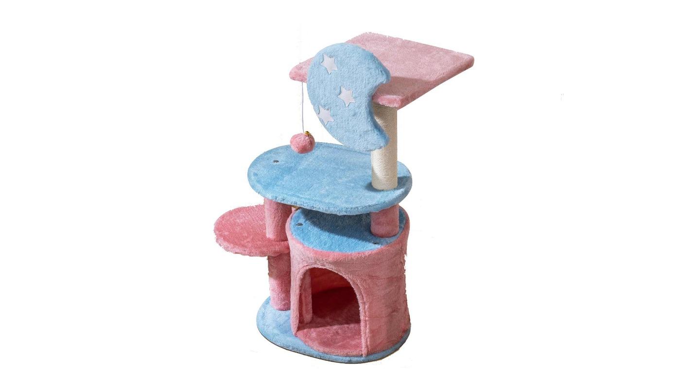 Costway 85cm Cat Tree Tower with Sisal Scratching Post - Pink/Blue