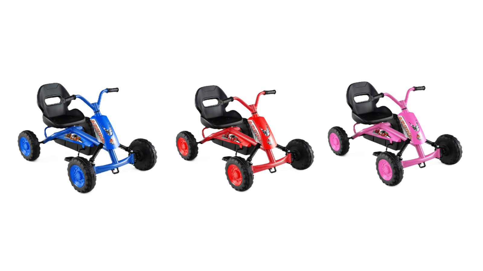 Costway 4-Wheel Pedal Go Kart with Steering Handlebar and Adjustable Seat