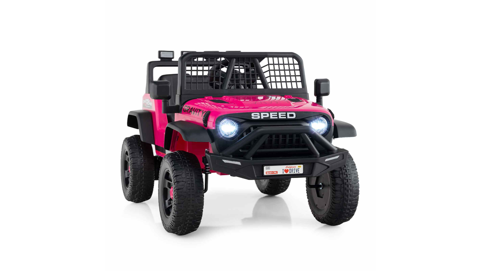 Costway 24V Electric Battery Powered Ride-on Vehicle with Remote Control and Music LED Headlight