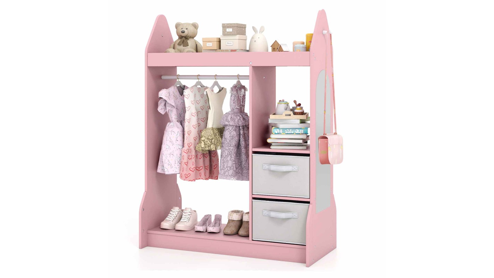 Costway Wardrobe Clothes Rack with Mirror