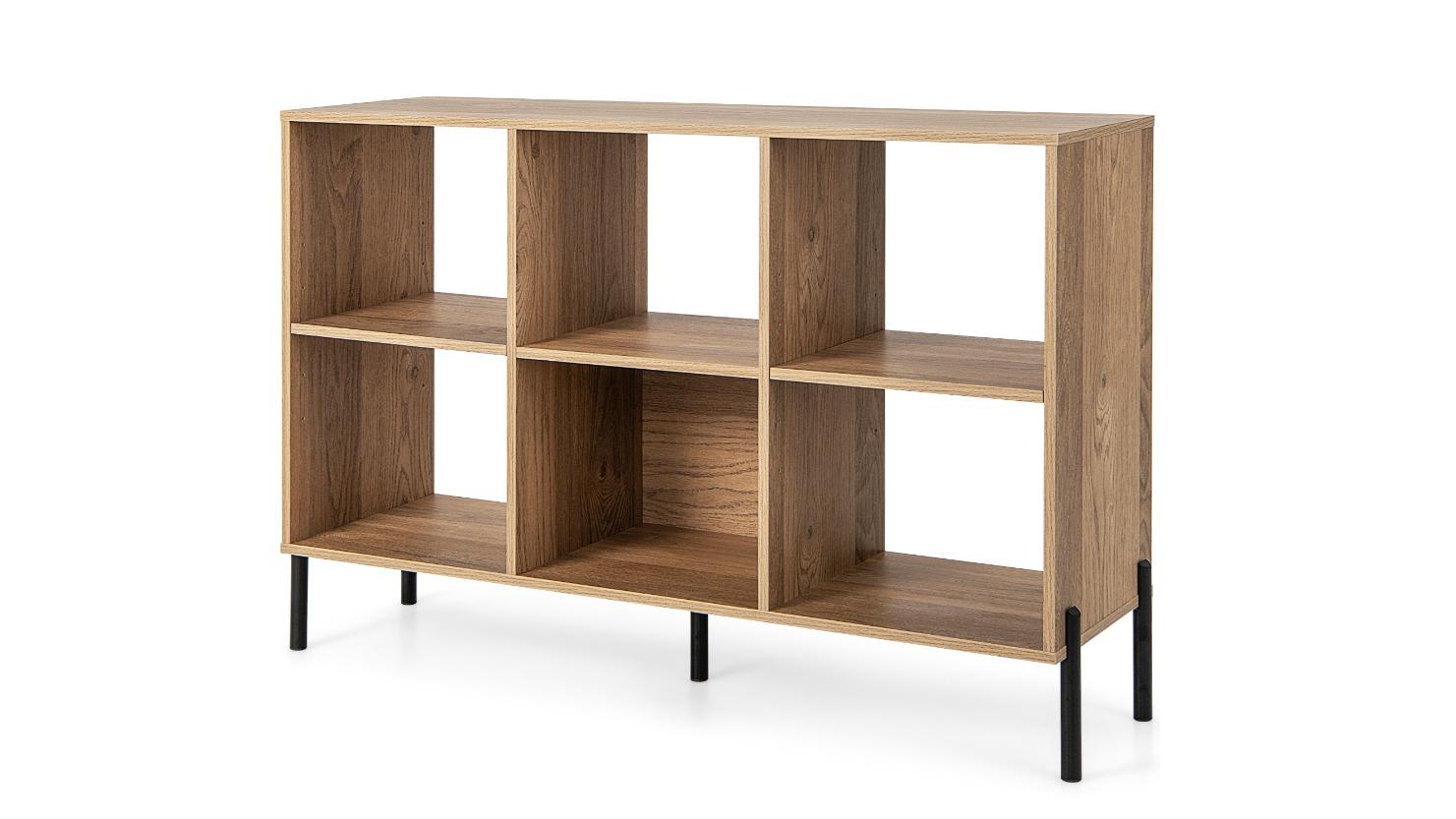 Costway 6-Cube Modern Open Display Storage Cabinet Unit with Adjustable Shelf - Natural