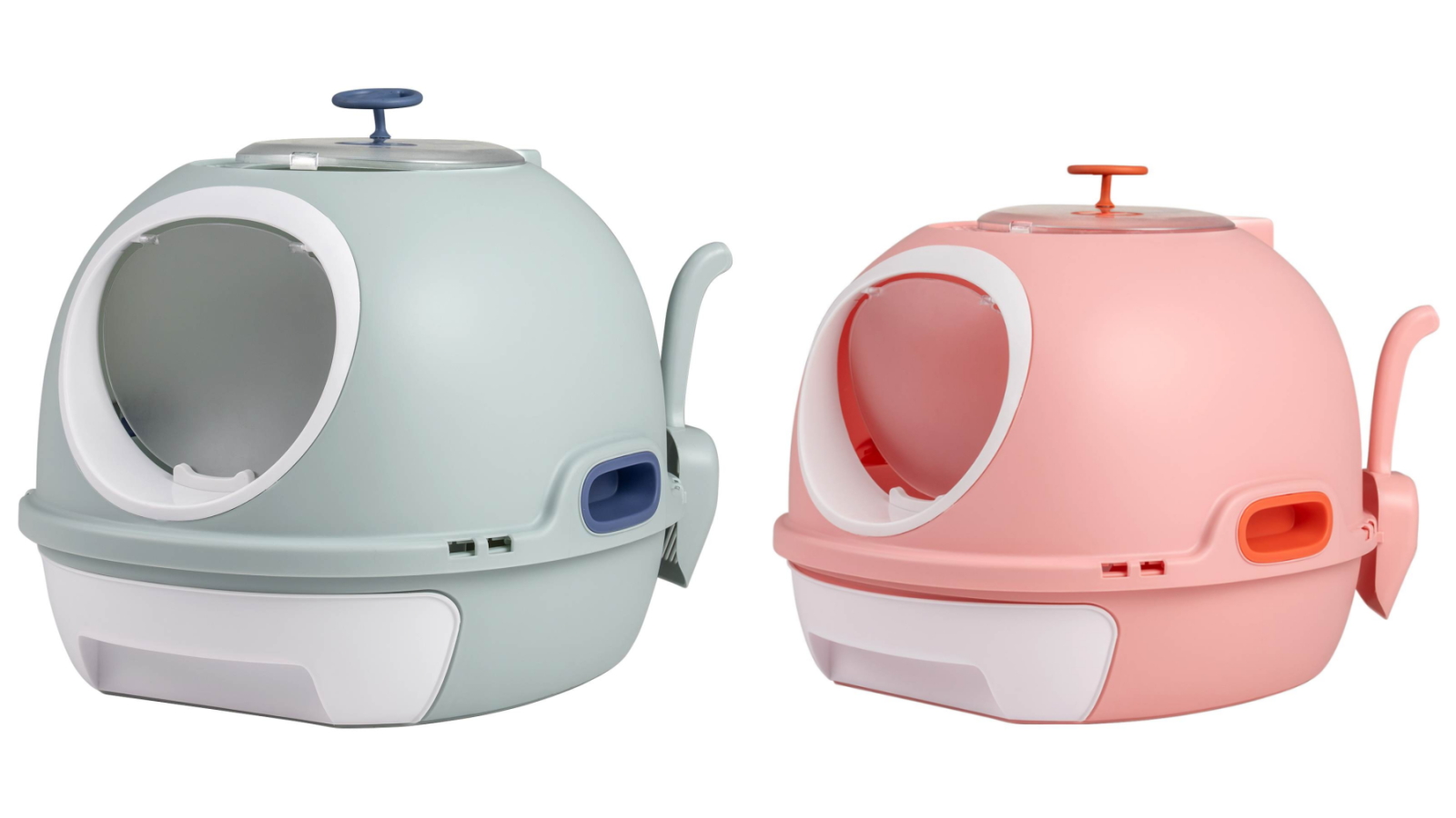 Costway Helicopter Style Cat Litter Box Enclosure with Slide-out Tray and Flip Top Exit