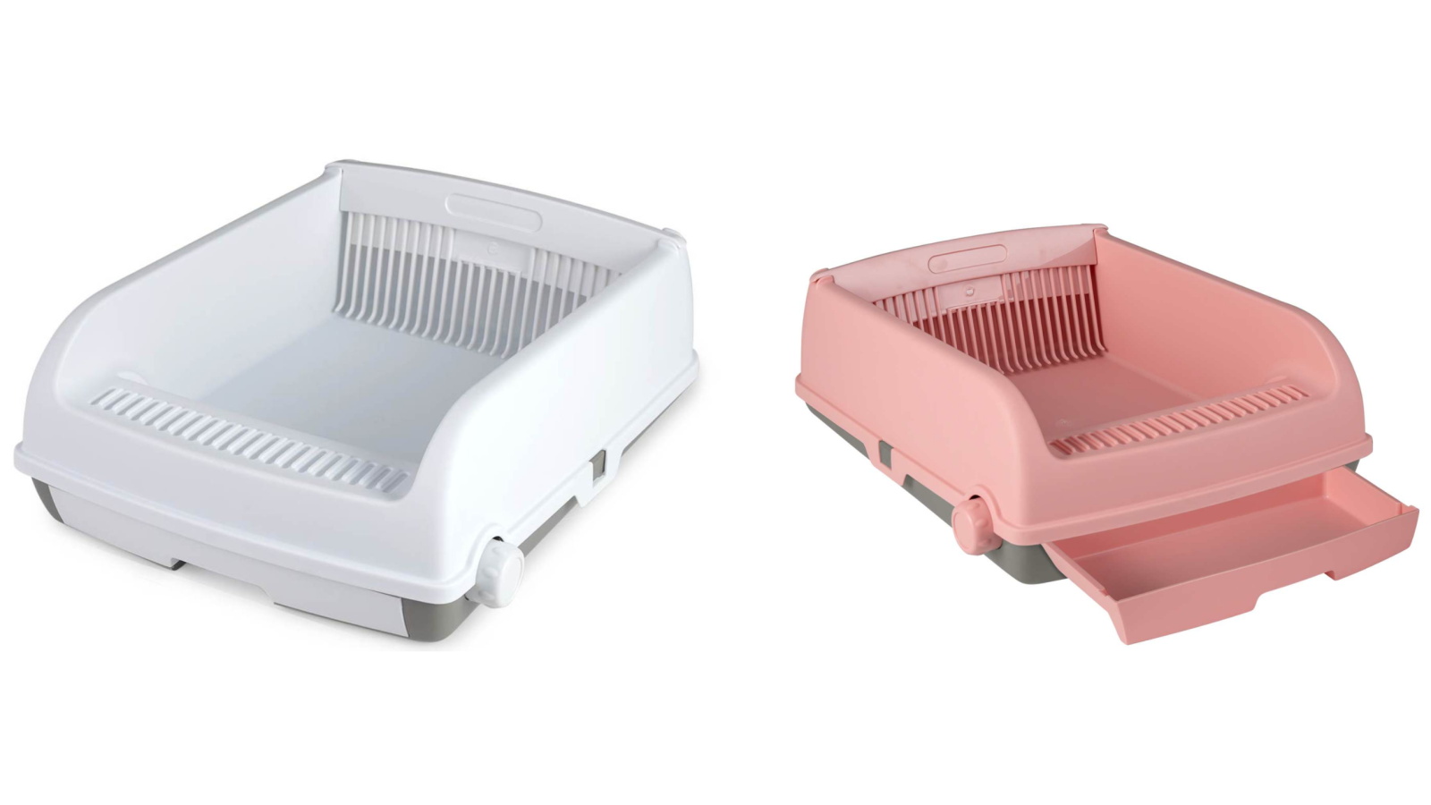 Costway Semi-auto Open Top Cat Litter Box with Splash-Proof High Side and Pedal