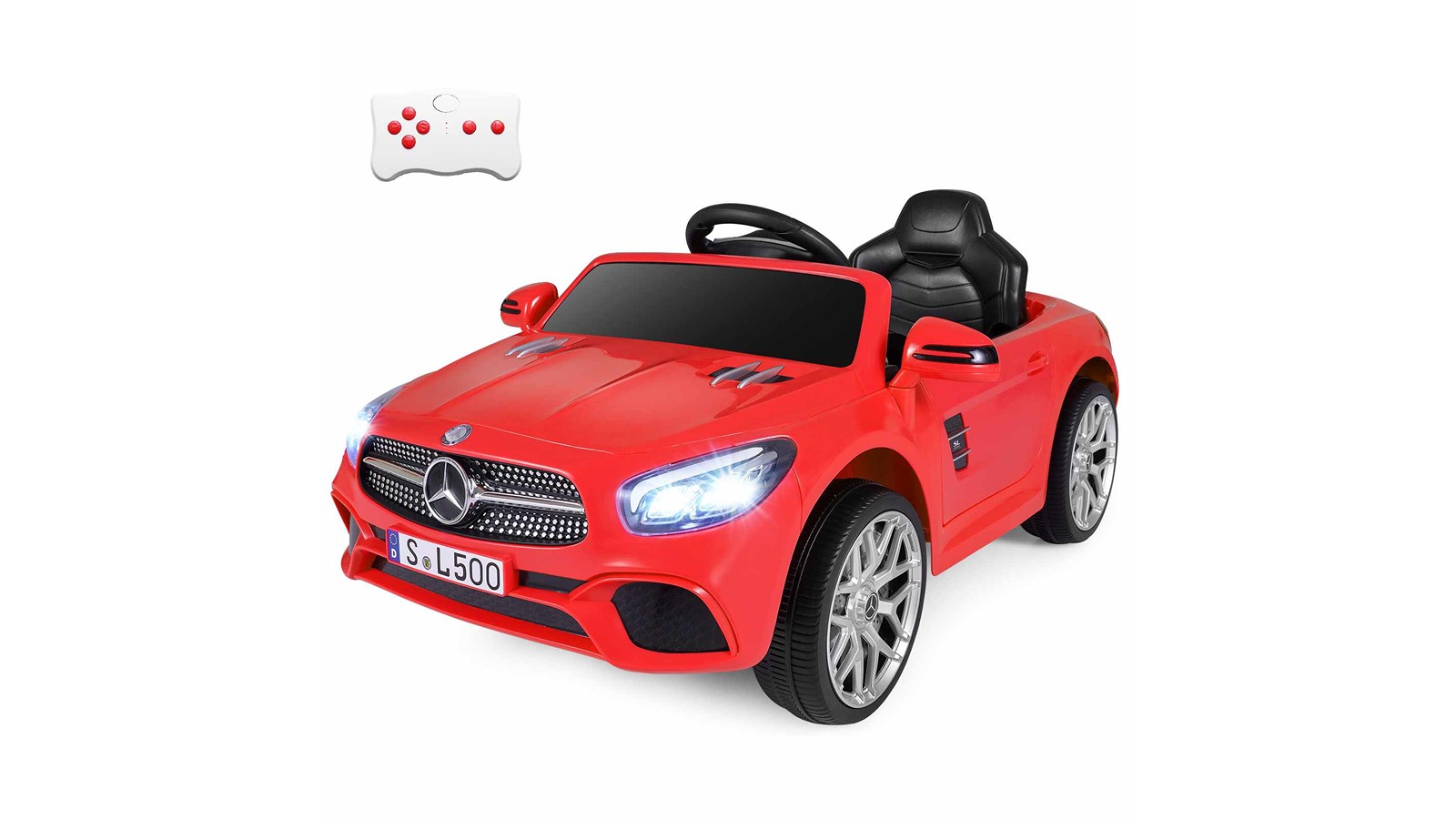 Costway 12V Battery Powered Licensed Mercedes Benz Ride-on Car - Red