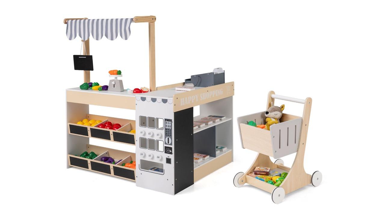 Costway Supermarket Pretend Playset with Light/Sound