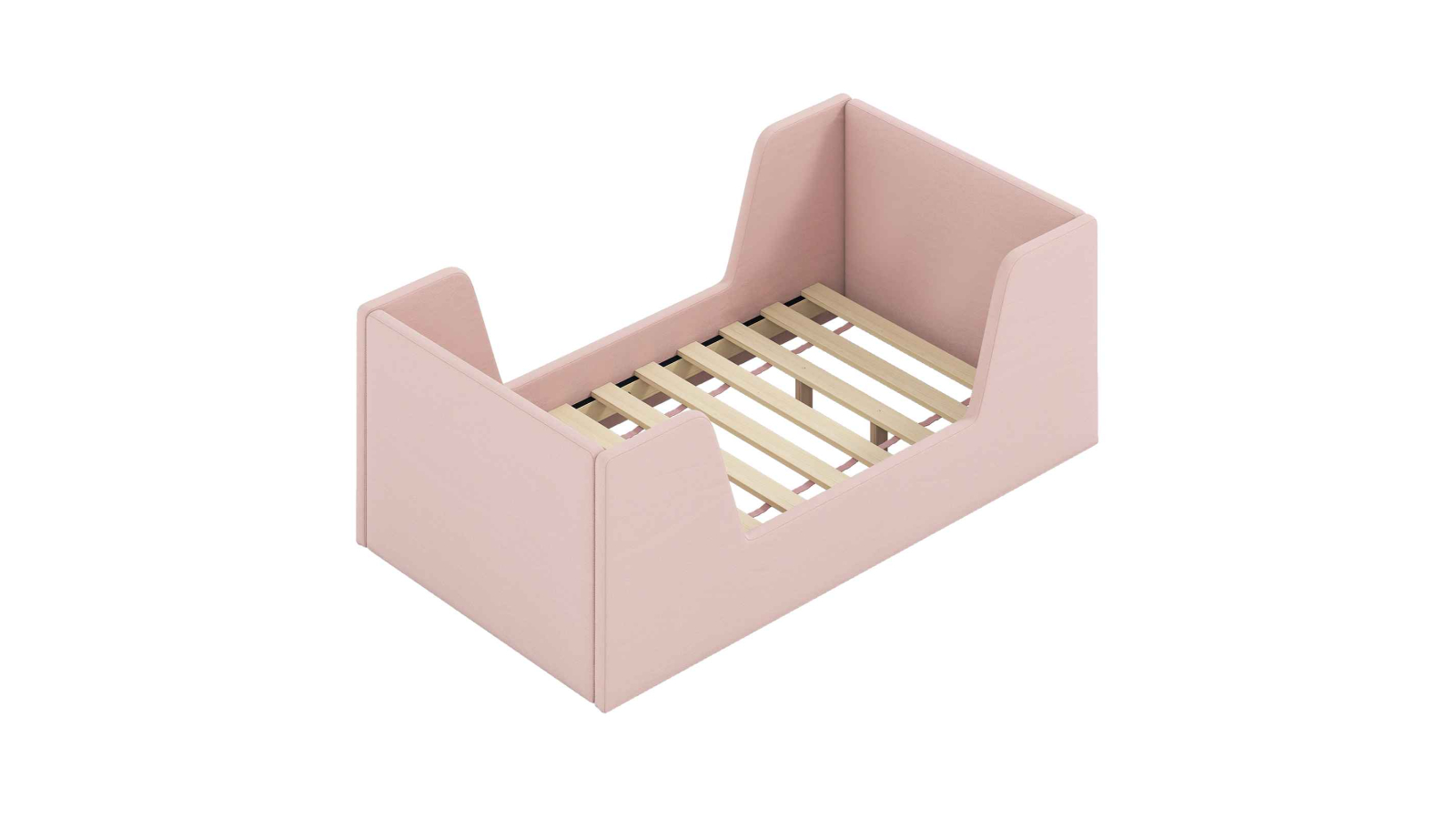 Costway Soft Velvet Upholstered Floor Bed Base - Pink