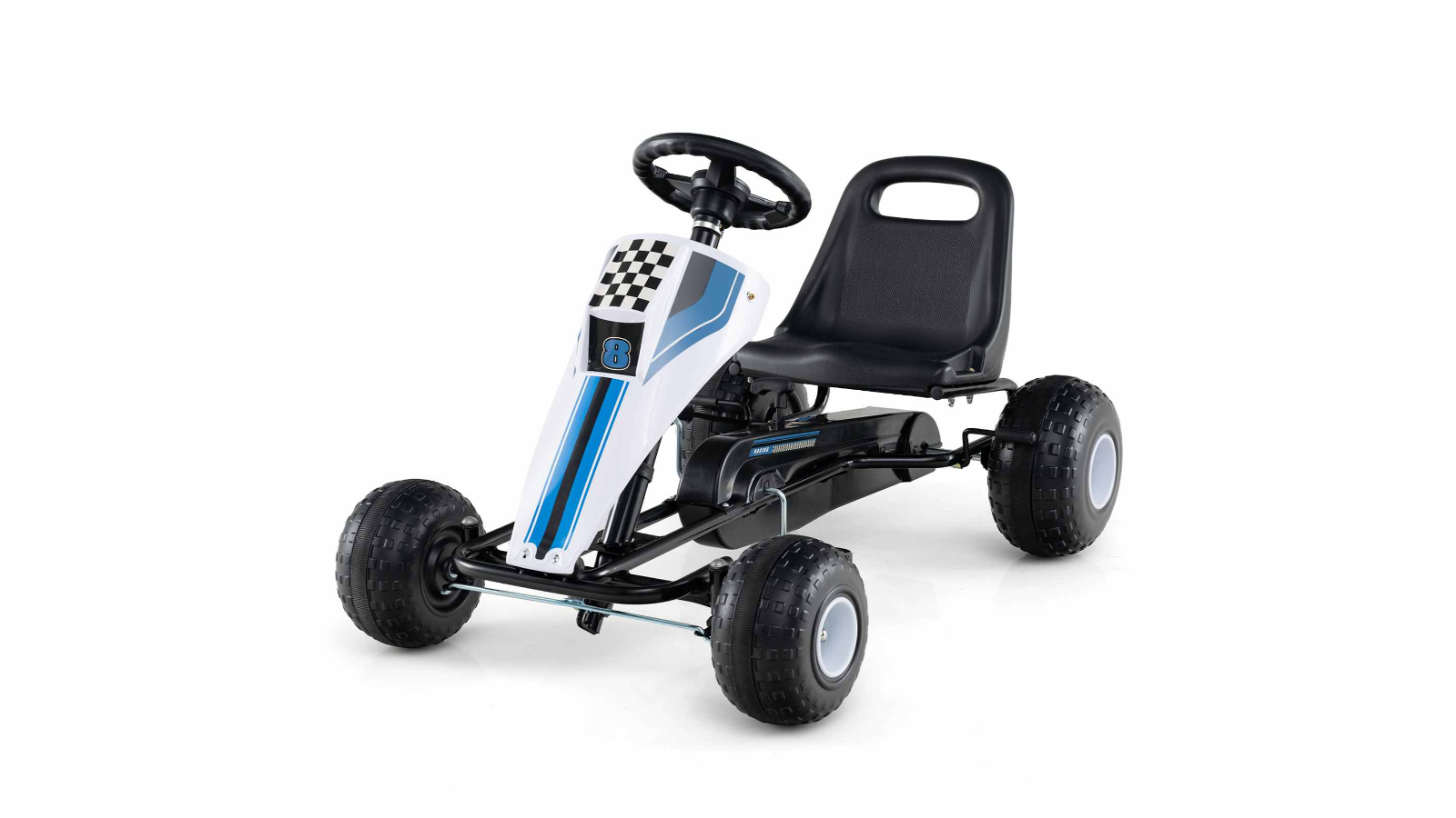 Costway Kid Pedal Go 4-Wheel Ride-On Bicycle Toy - White
