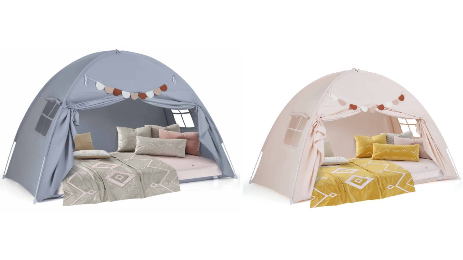 Costway Foldable Princess Castle Play Tent with Flags and Window