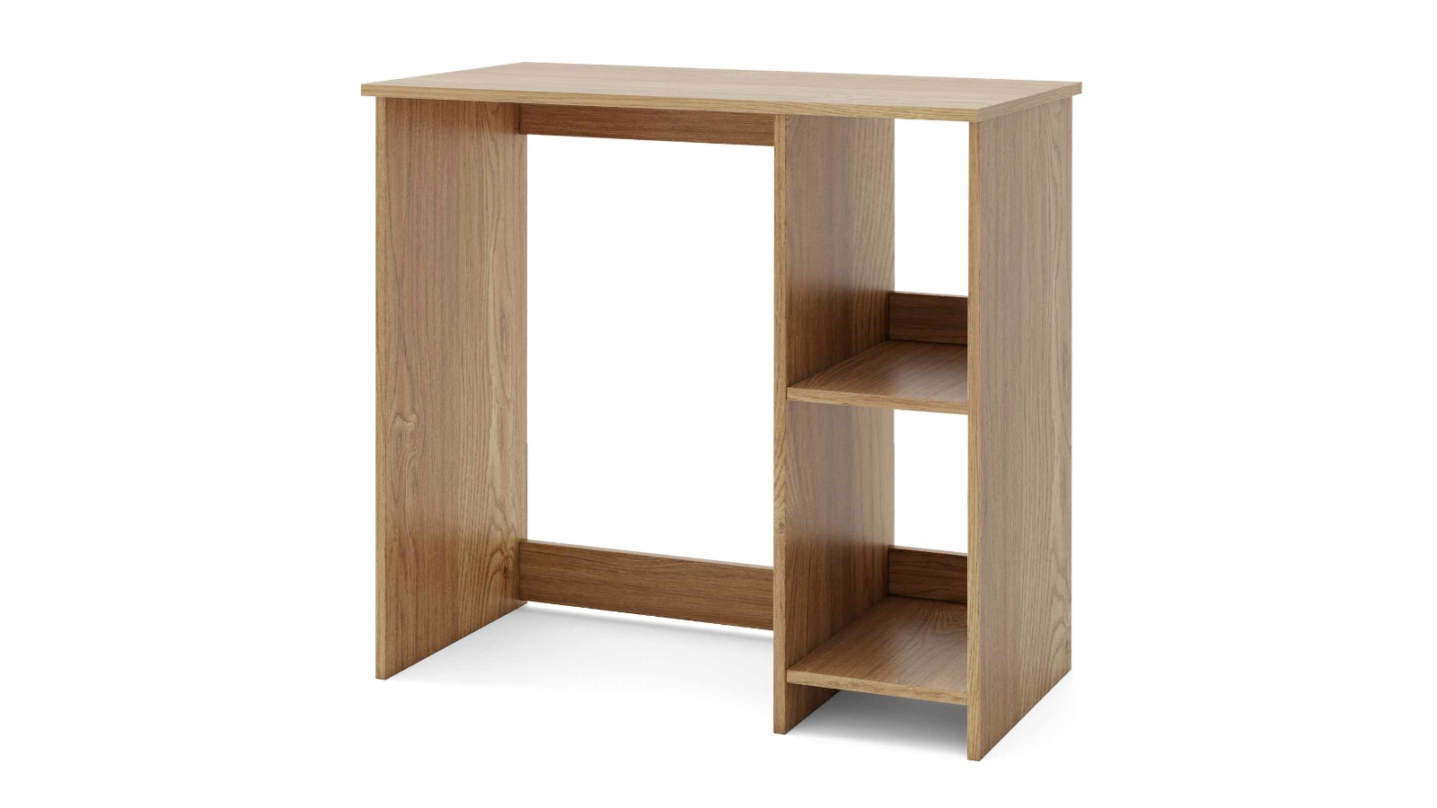 Costway 80cm Computer Office Desk with 2 Open-Shelf - Natural