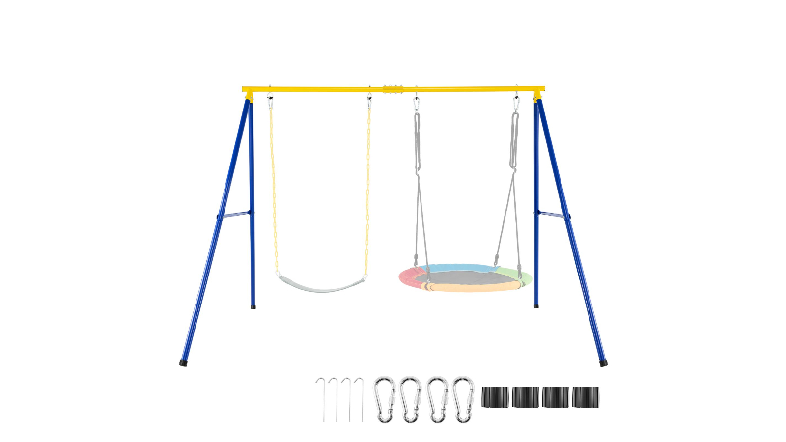 Costway Kids Set of 2 Outdoor Metal Swing Seat Rack Playset (No Swing)
