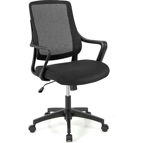 Costway Adjustable Mesh Mid Back Ergonomic Office Chair - Black